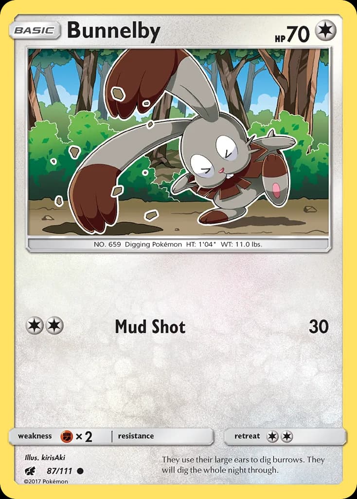 Crimson Invasion Bunnelby card front, 87/111