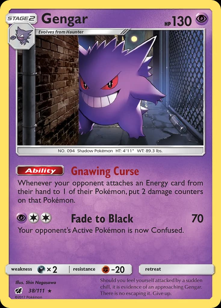 Gengar card front, Crimson Invasion 38/111