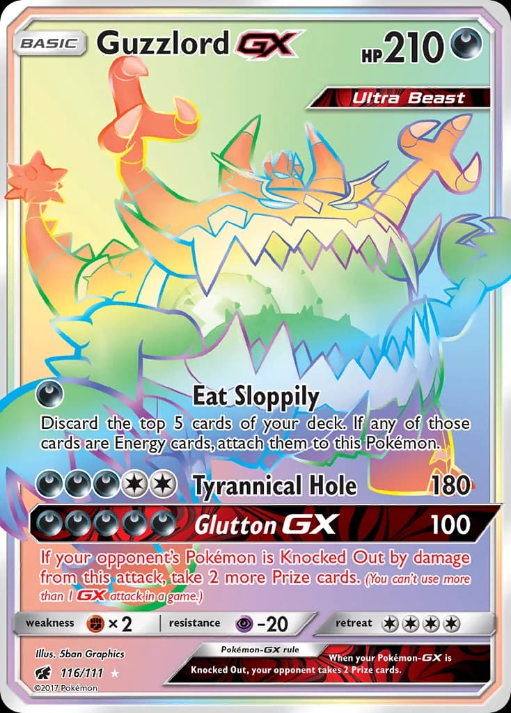 Crimson Invasion Guzzlord-GX card front, 116/111