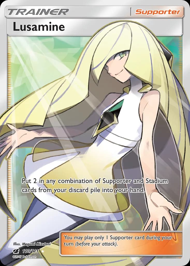 Crimson Invasion Lusamine card front, 110/111