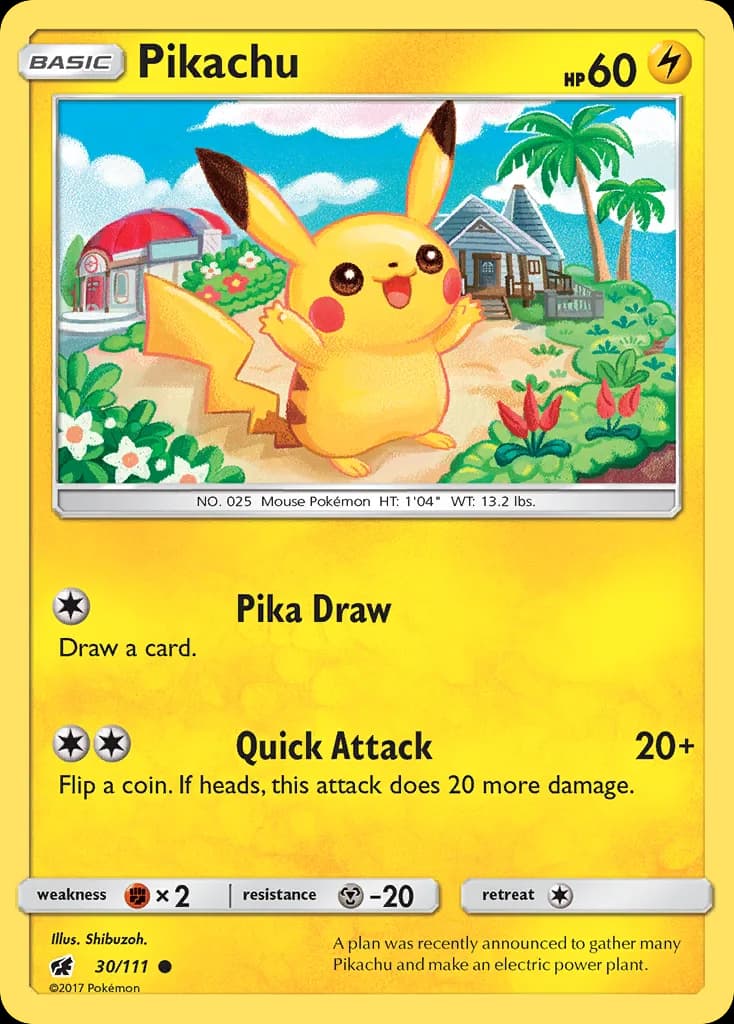 Crimson Invasion Pikachu card front, 30/111