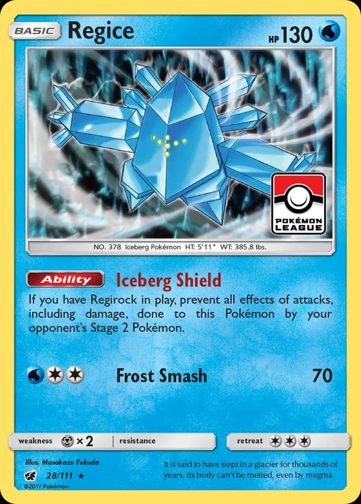 Crimson Invasion Regice card front, 28/111