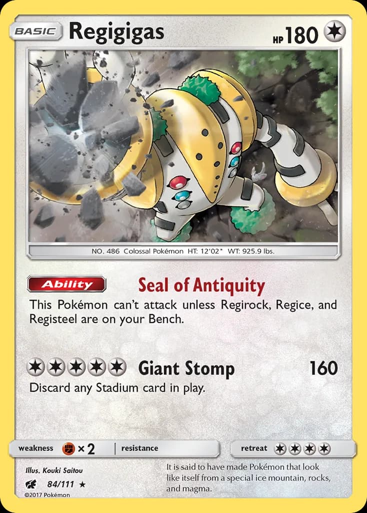 Crimson Invasion Regigigas card front, 84/111