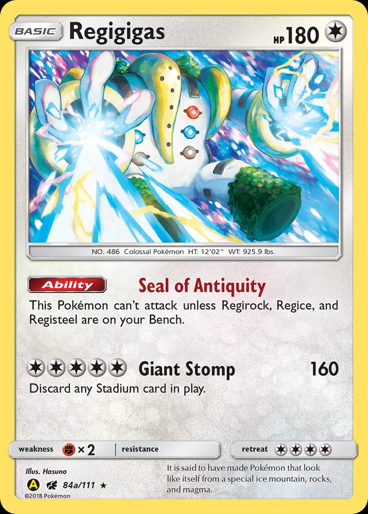 Crimson Invasion Regigigas card front, 84a/111