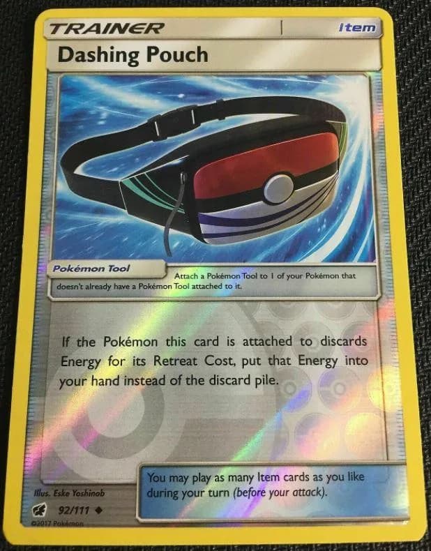 Dashing Pouch reverse holo card front, Crimson Invasion 92/111