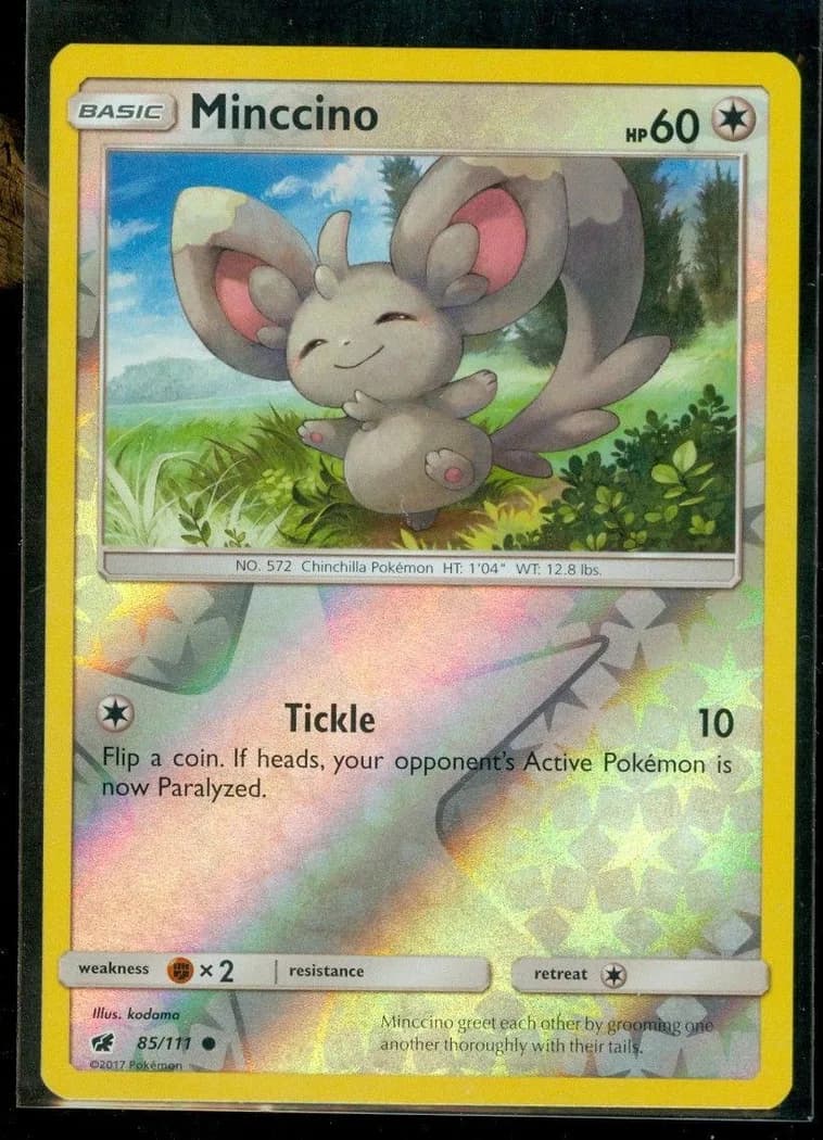 Minccino reverse holo card front, Crimson Invasion 85/111