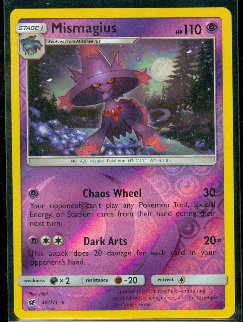 Mismagius reverse holo card front, Crimson Invasion 40/111