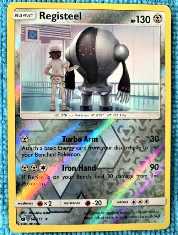 Registeel reverse holo card front, Crimson Invasion 68/111