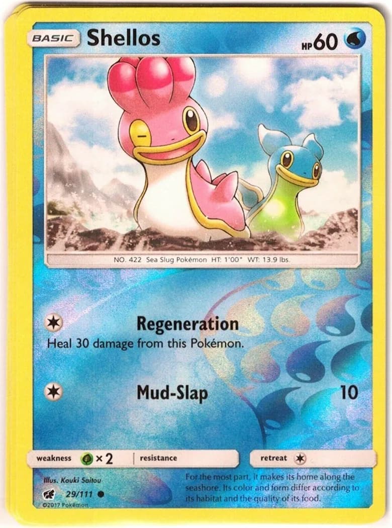 Shellos reverse holo card front, Crimson Invasion 29/111