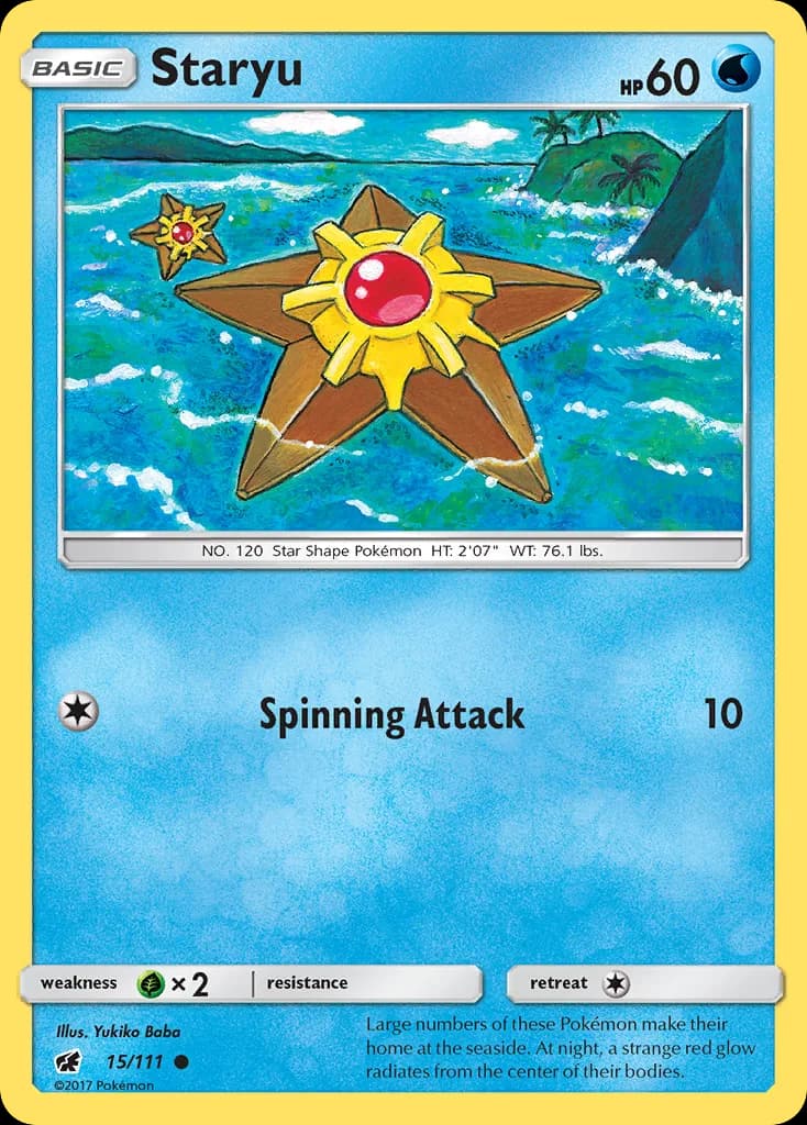 Crimson Invasion Staryu card front, 15/111