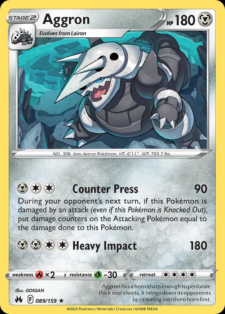 Crown Zenith Aggron card front, 89/159