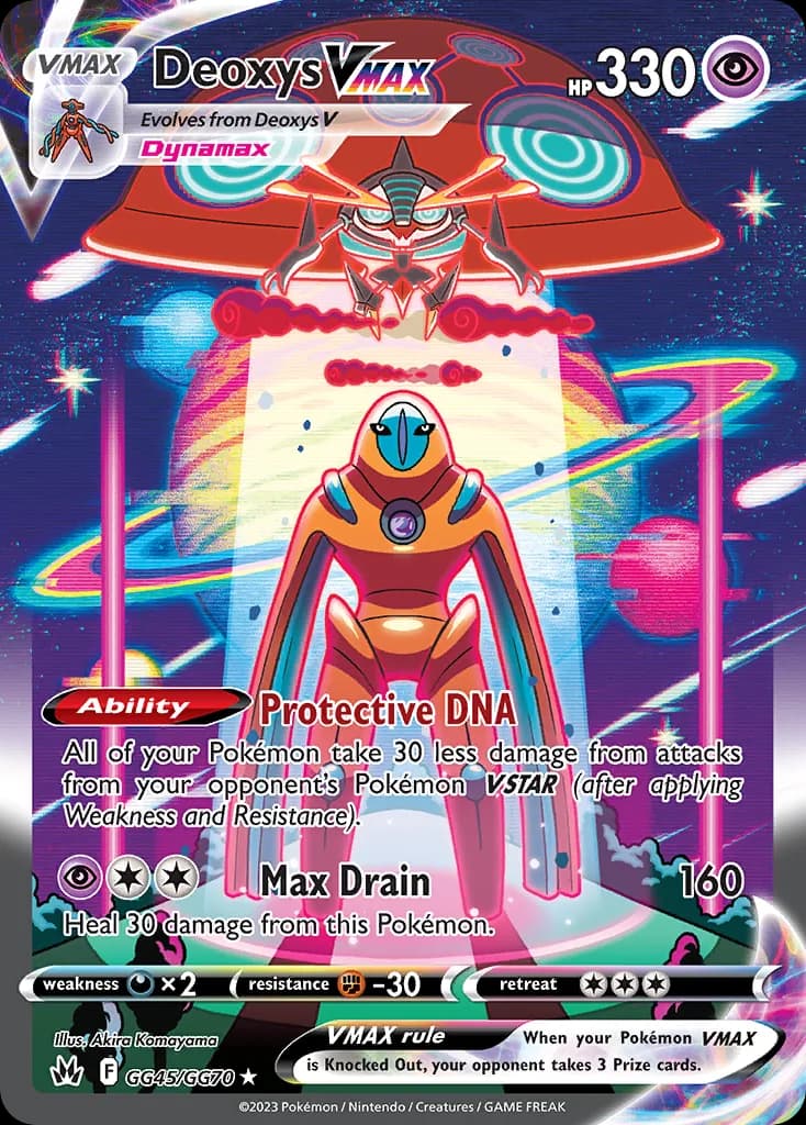 Deoxys VMAX card front, Crown Zenith GG45/GG70