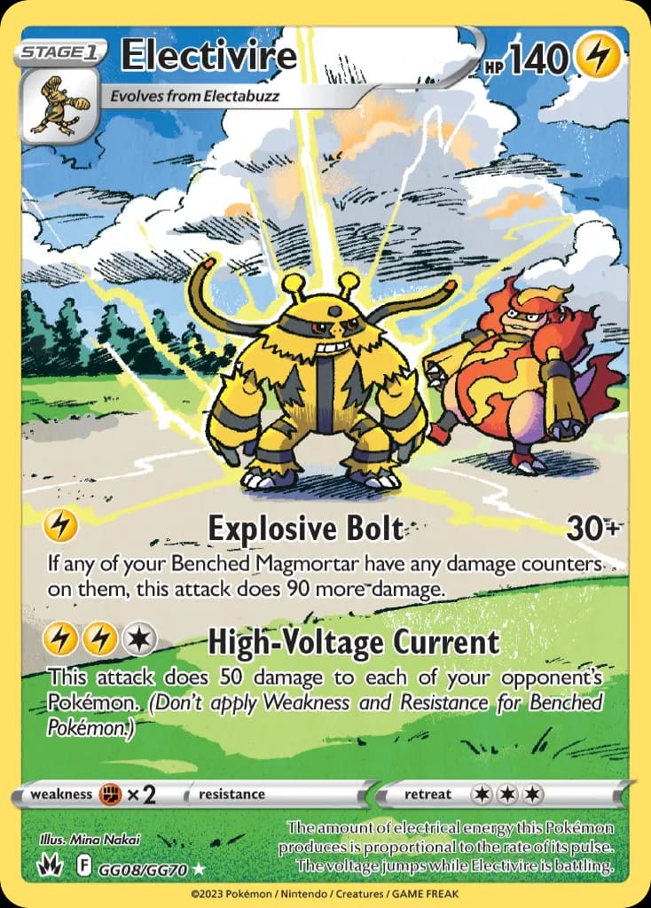 Crown Zenith Electivire card front, GG08/GG70