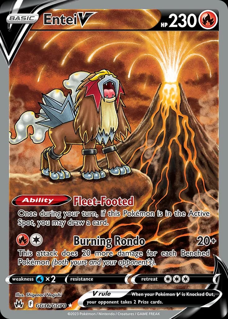 Entei V card front, Crown Zenith GG36/GG70