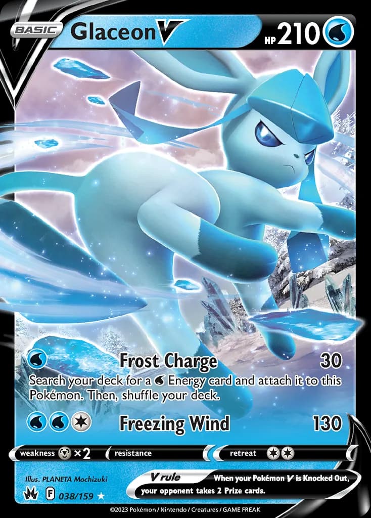 Glaceon V card front, Crown Zenith 38/159