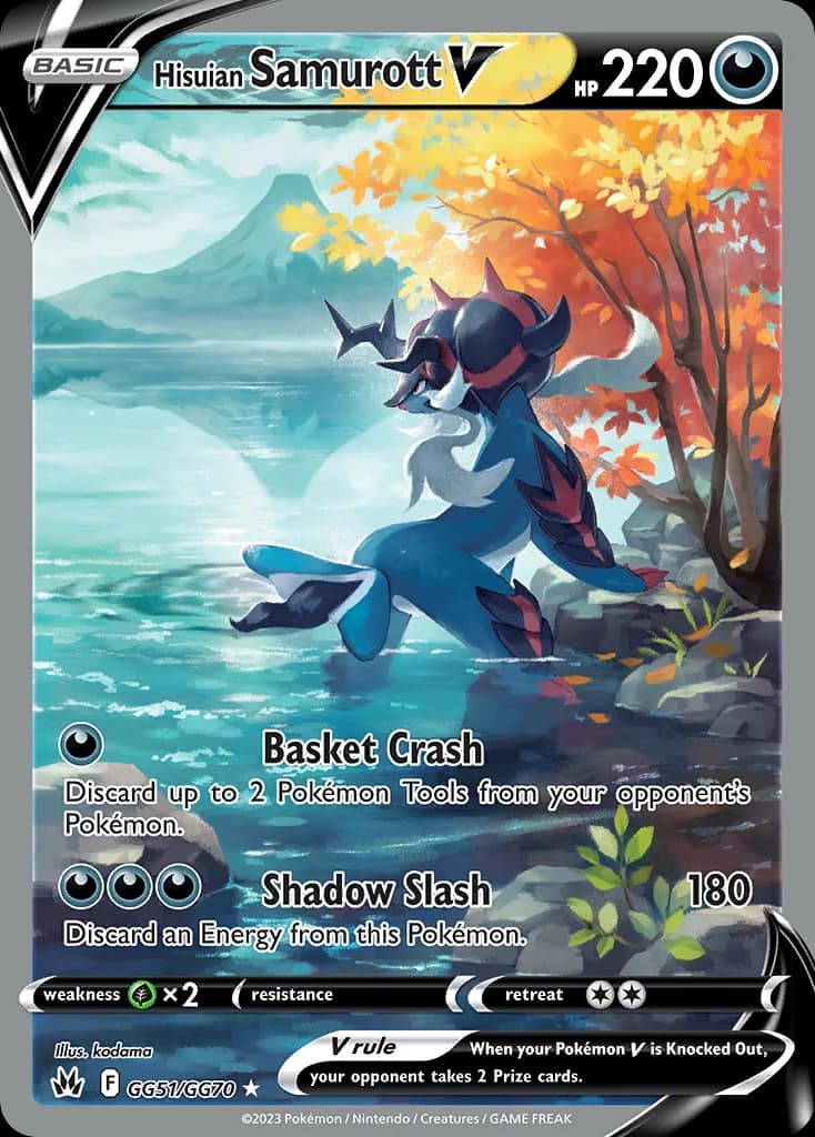 Crown Zenith Hisuian Samurott V card front, GG51/GG70