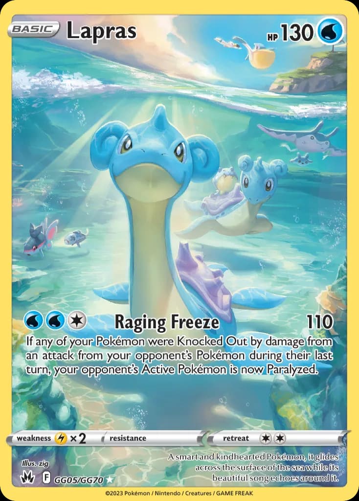 Lapras card front, Crown Zenith GG05/GG70