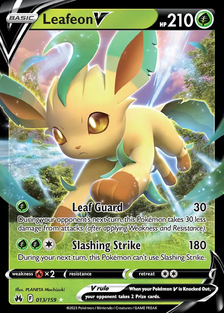 Leafeon V card front, Crown Zenith 13/159