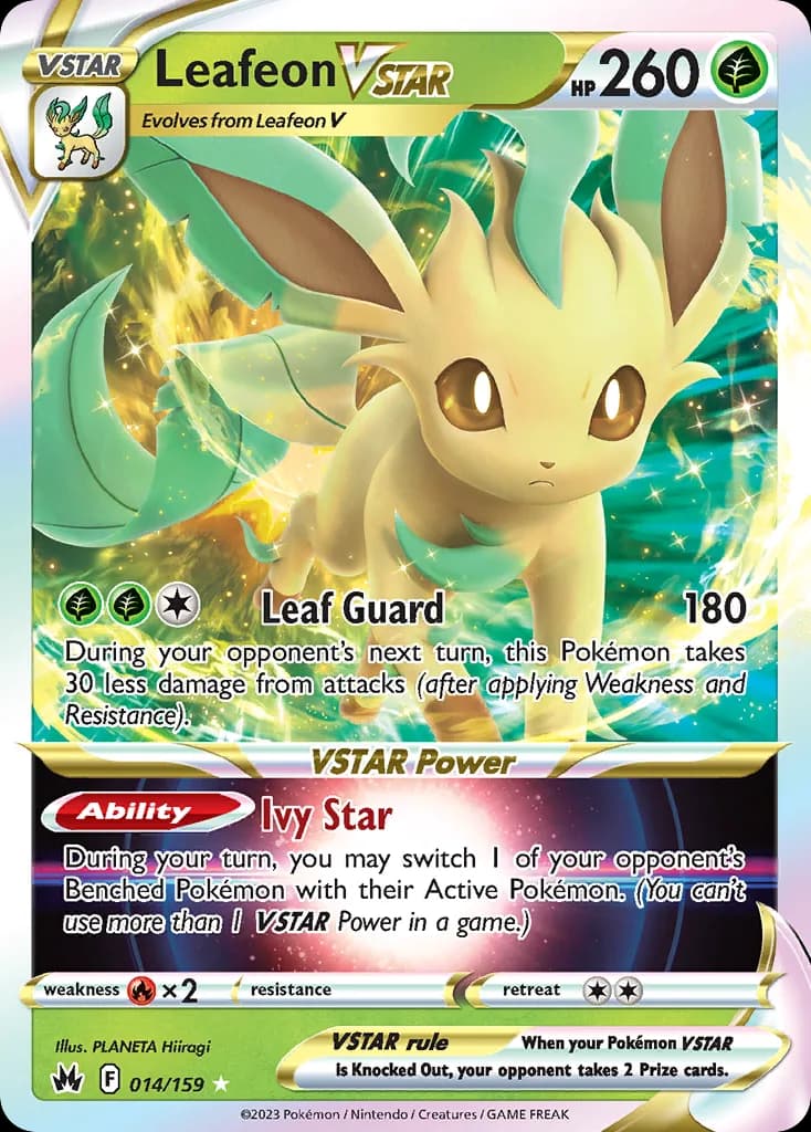 Leafeon VSTAR card front, Crown Zenith 14/159