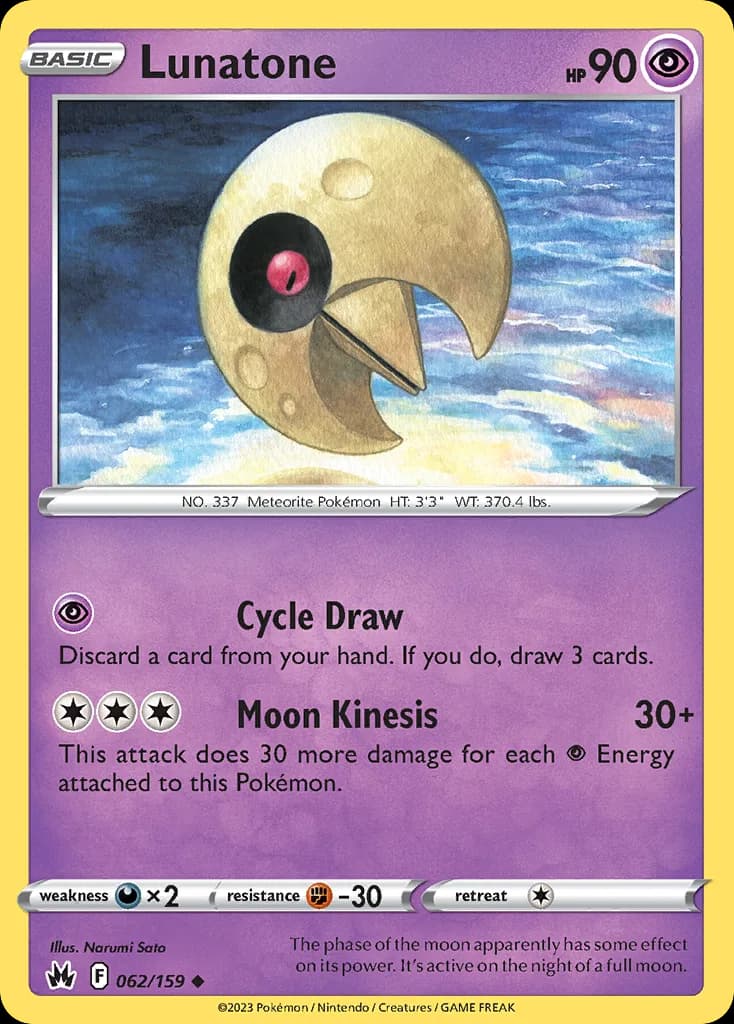 Crown Zenith Lunatone card front, 62/159