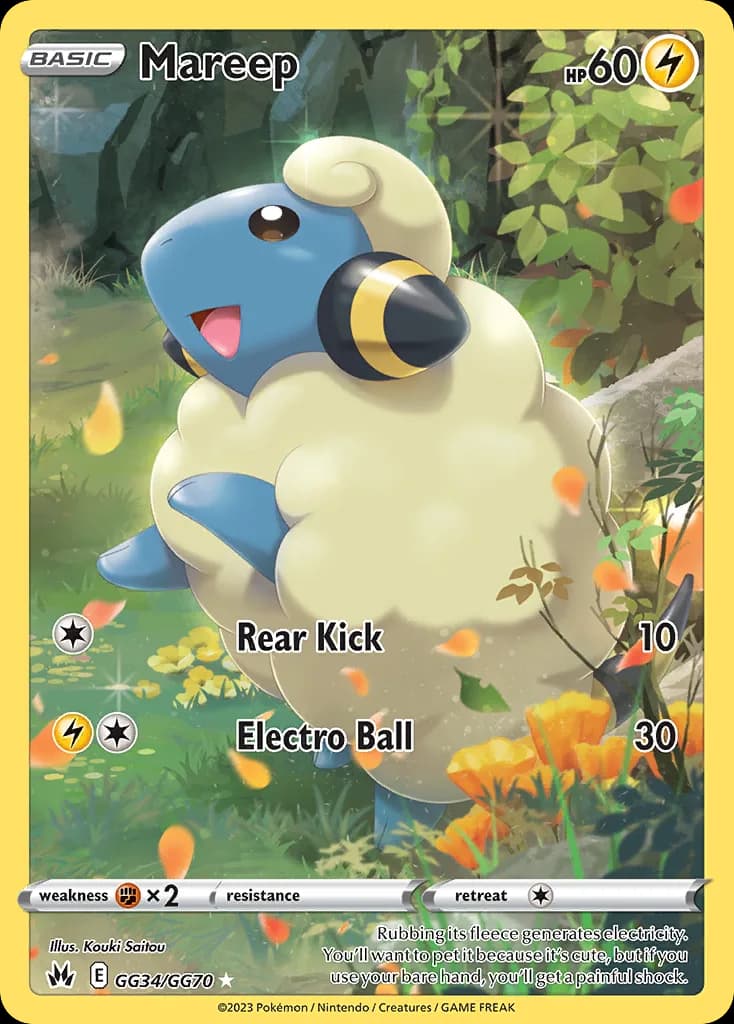 Crown Zenith Mareep card front, GG34/GG70