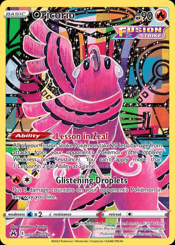 Crown Zenith Oricorio card front, GG04/GG70