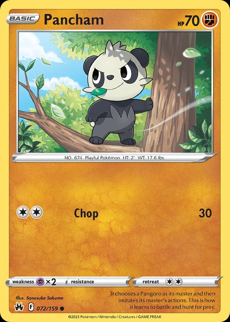 Crown Zenith Pancham card front, 72/159