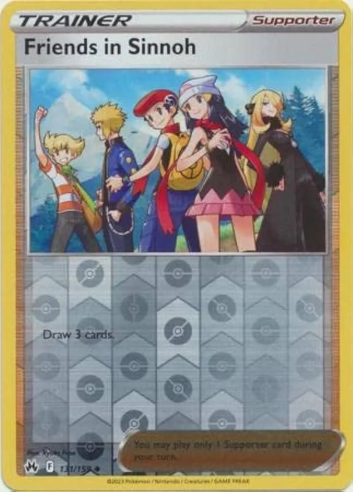 Friends in Sinnoh reverse holo card front, Crown Zenith 131/159