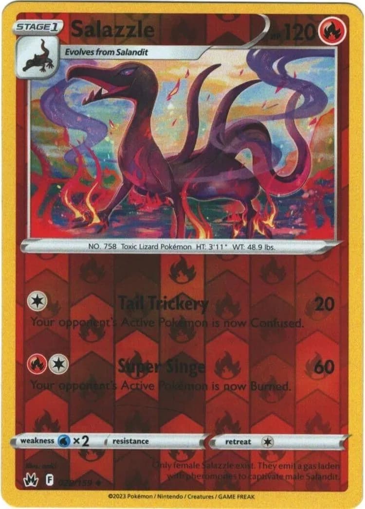 Salazzle reverse holo card front, Crown Zenith 28/159