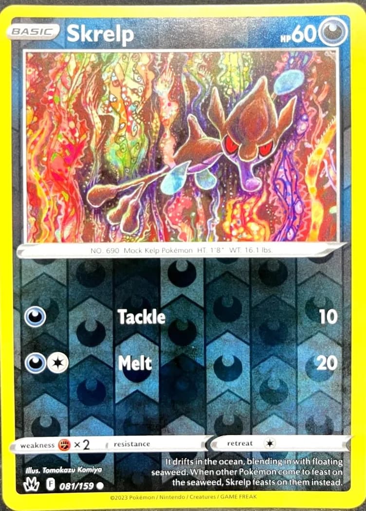 Skrelp reverse holo card front, Crown Zenith 81/159