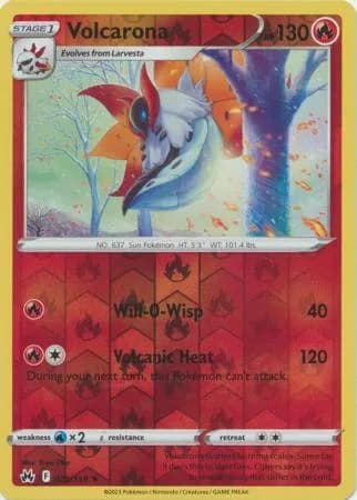 Volcarona reverse holo card front, Crown Zenith 25/159