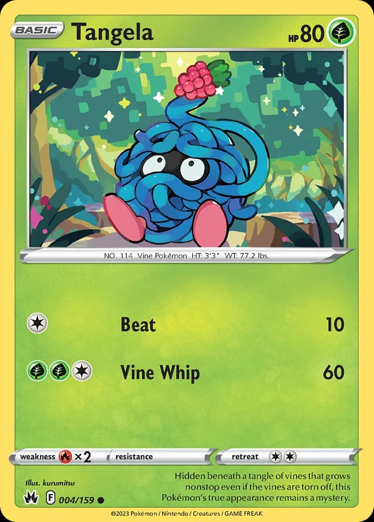 Crown Zenith Tangela card front, 4/159