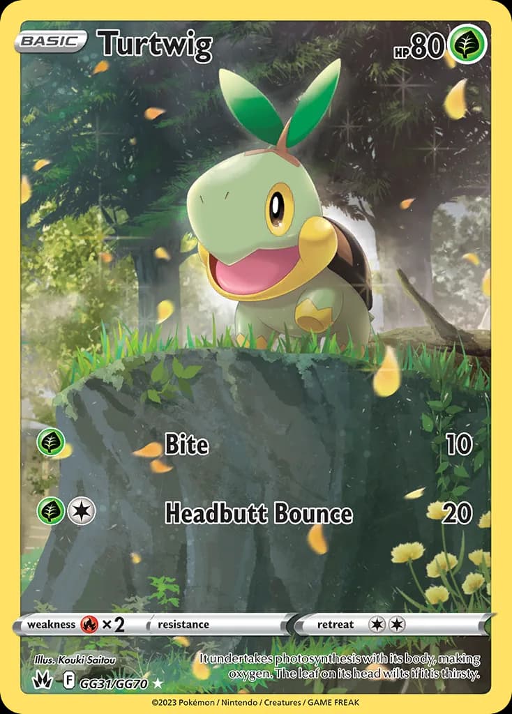 Crown Zenith Turtwig card front, GG31/GG70