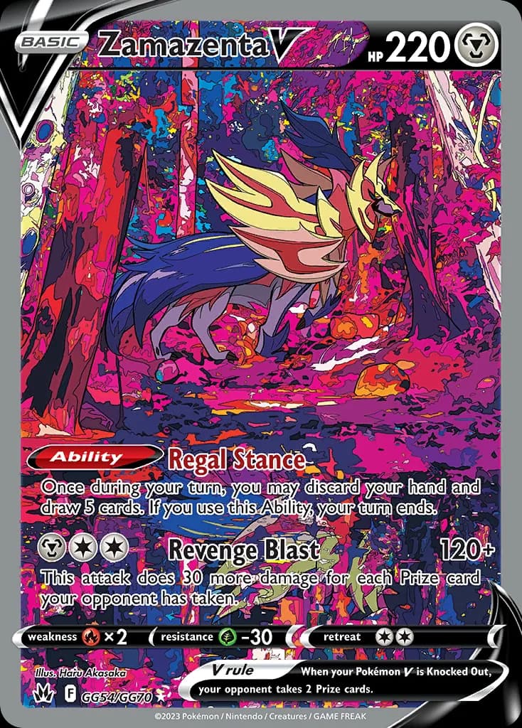 Crown Zenith Zamazenta V card front, GG54/GG70
