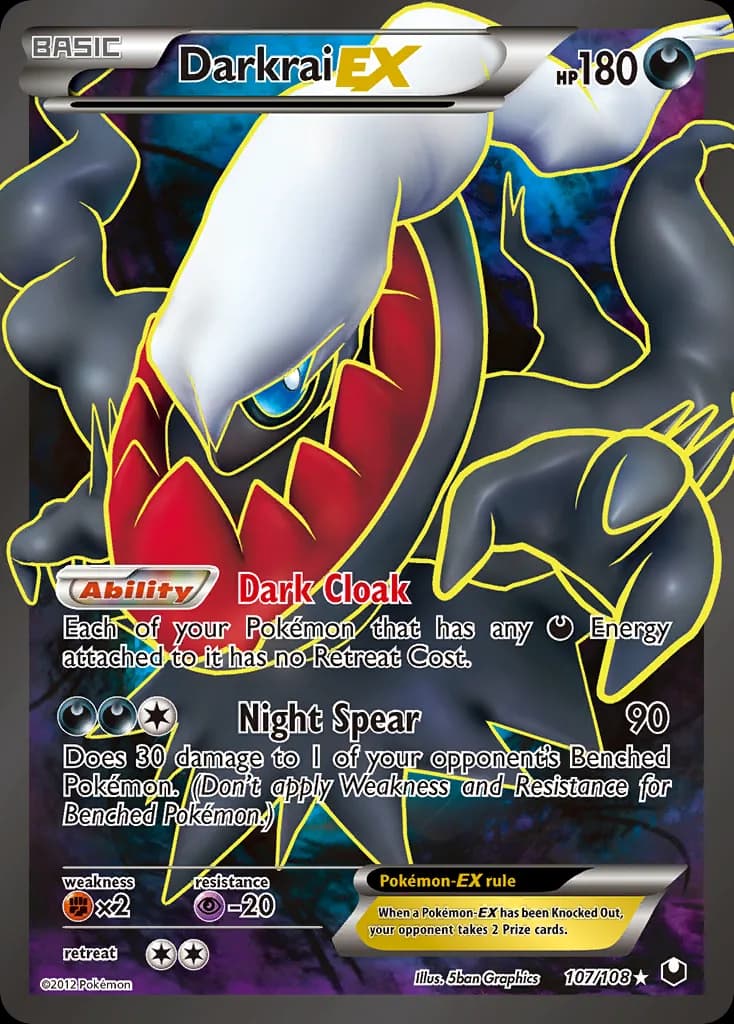 Darkrai-EX card front, Dark Explorers 107/108
