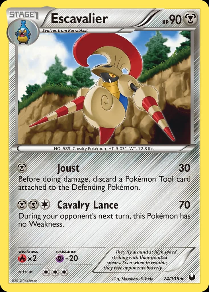 Dark Explorers Escavalier card front, 74/108