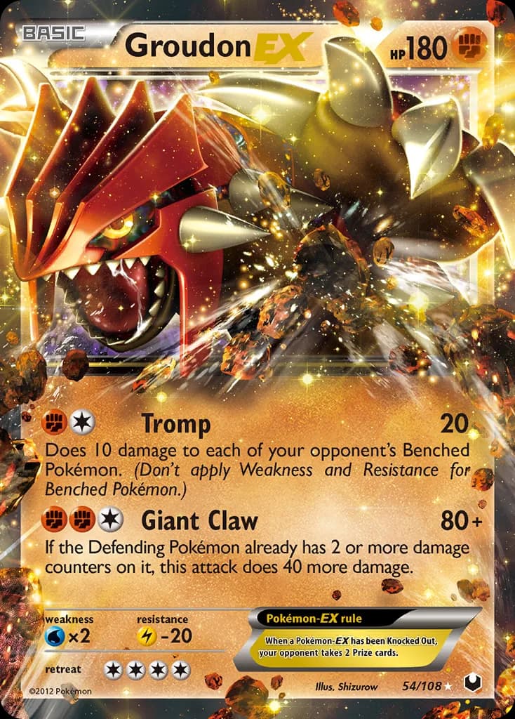 Groudon-EX card front, Dark Explorers 54/108