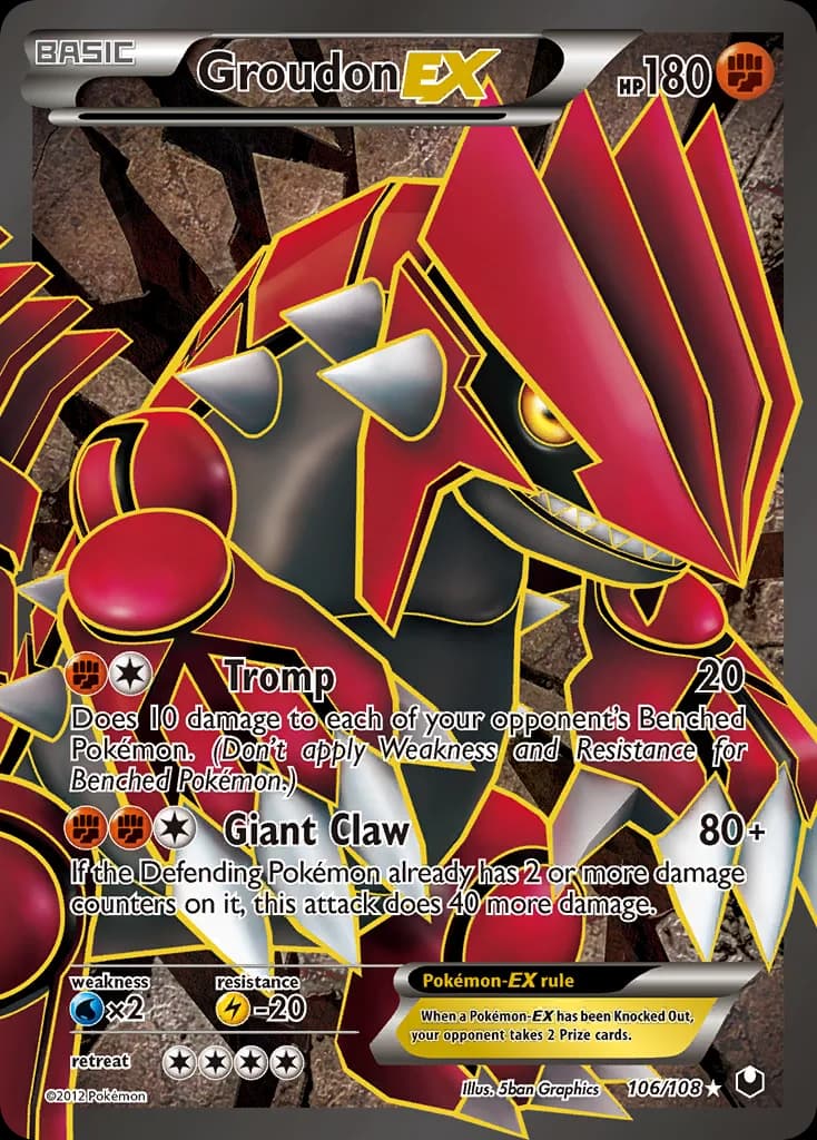 Groudon-EX card front, Dark Explorers 106/108