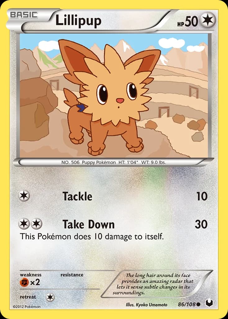 Dark Explorers Lillipup card front, 86/108