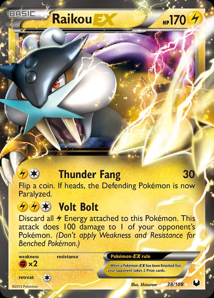 Dark Explorers Raikou-EX card front, 38/108