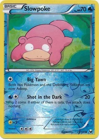 Slowpoke reverse holo card front, Dark Explorers 23/108