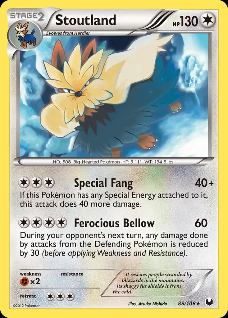 Dark Explorers Stoutland card front, 88/108