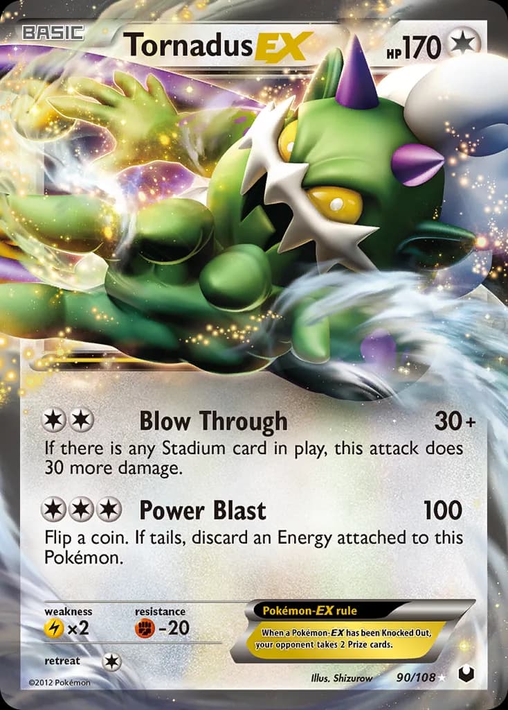 Dark Explorers Tornadus-EX card front, 90/108