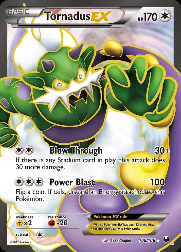 Dark Explorers Tornadus-EX card front, 108/108
