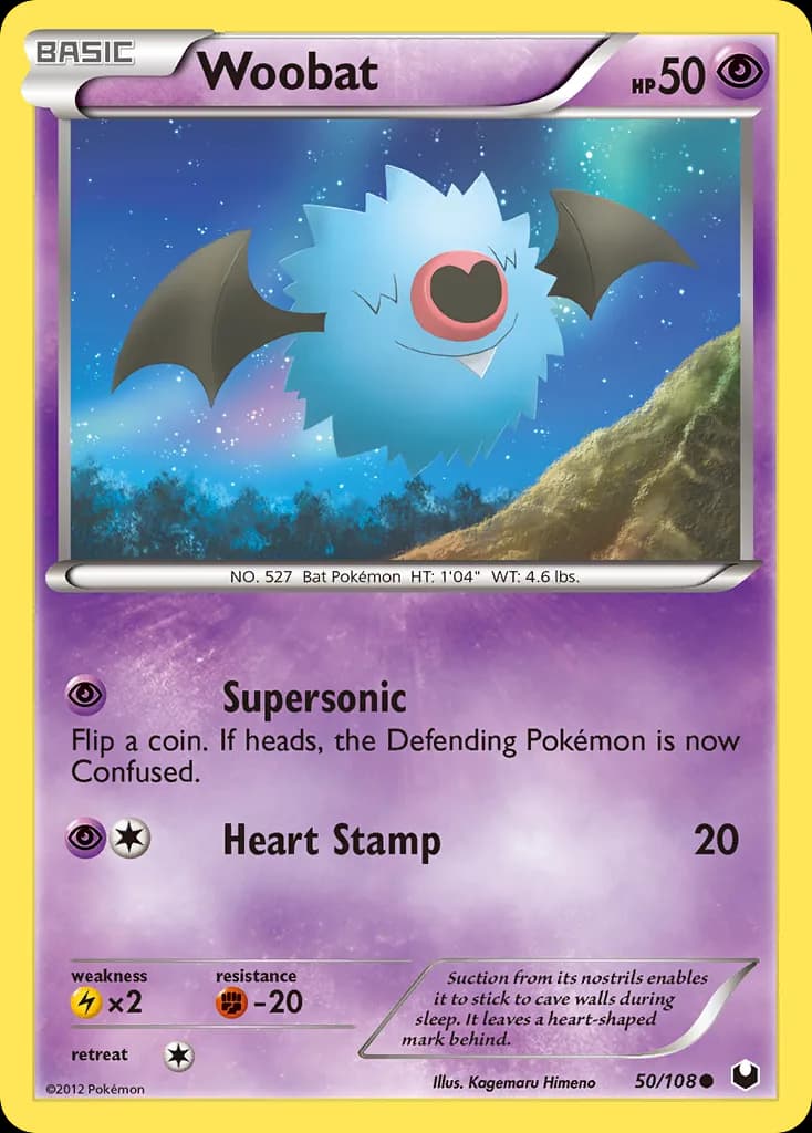 Dark Explorers Woobat card front, 50/108