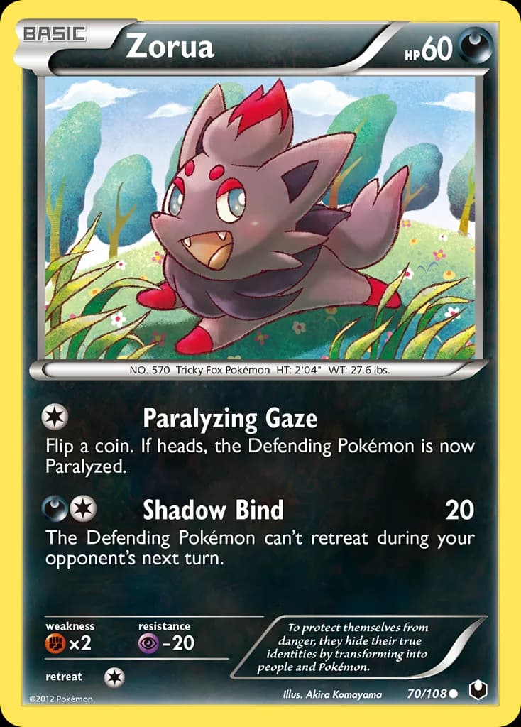 Dark Explorers Zorua card front, 70/108