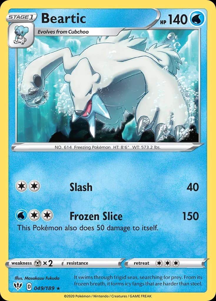 Darkness Ablaze Beartic card front, 49/189