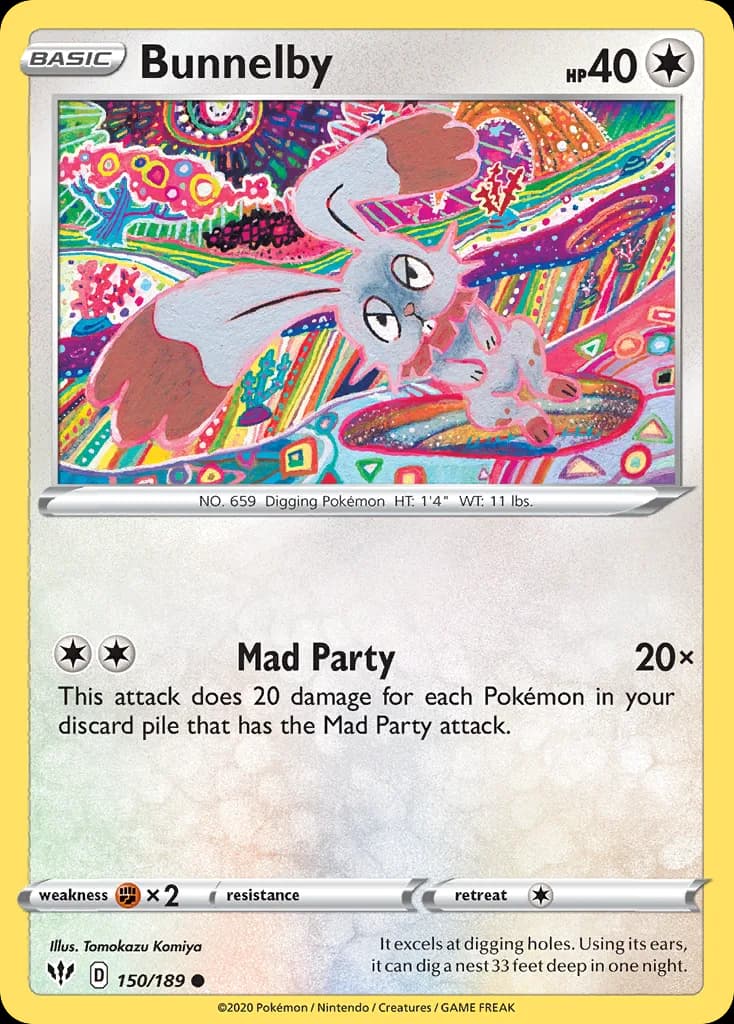Darkness Ablaze Bunnelby card front, 150/189