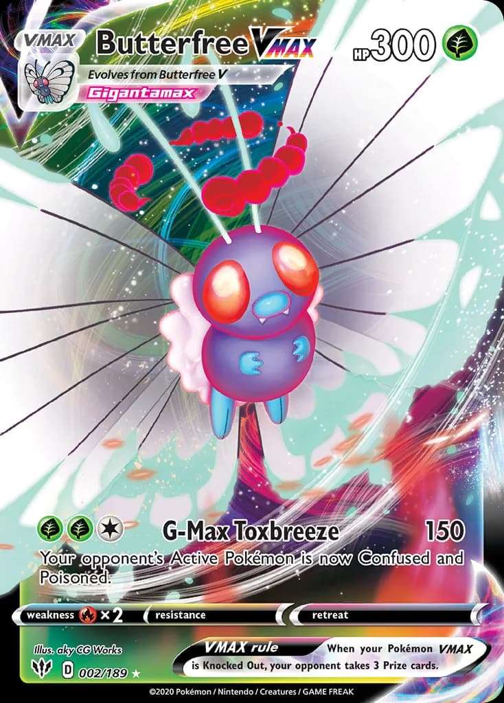 Darkness Ablaze Butterfree VMAX card front, 2/189