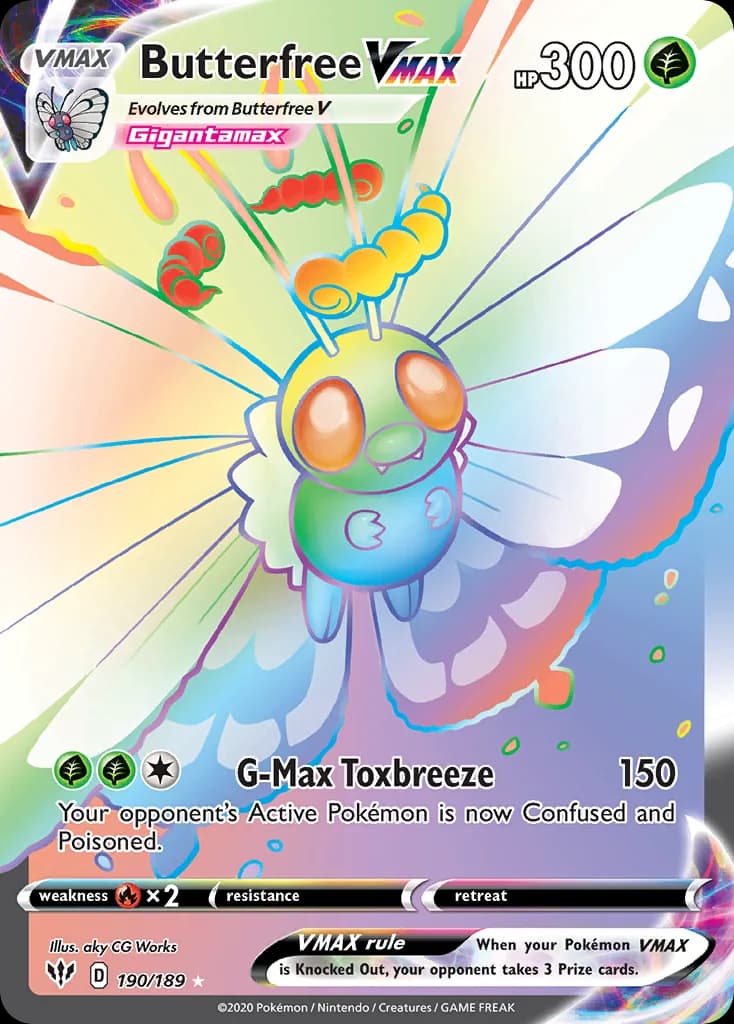 Darkness Ablaze Butterfree VMAX card front, 190/189